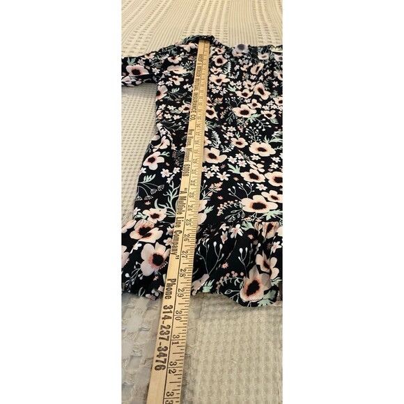 Terra & Sky Tunic Blouse Plus Size 2X Floral Print Ruffle Hem Bell Sleeve Boho - Picture 10 of 10